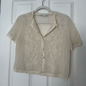 Zara crochet knit top beach coverup summer